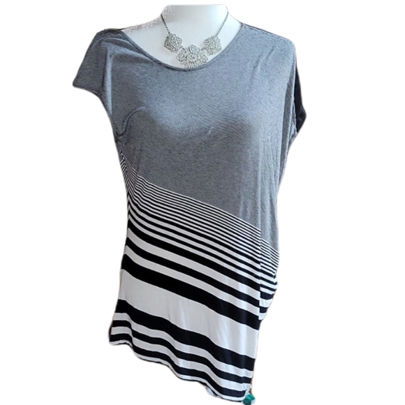 Cache Tops - 🔥SALE🔥Cache asymmetrical striped srtretch top